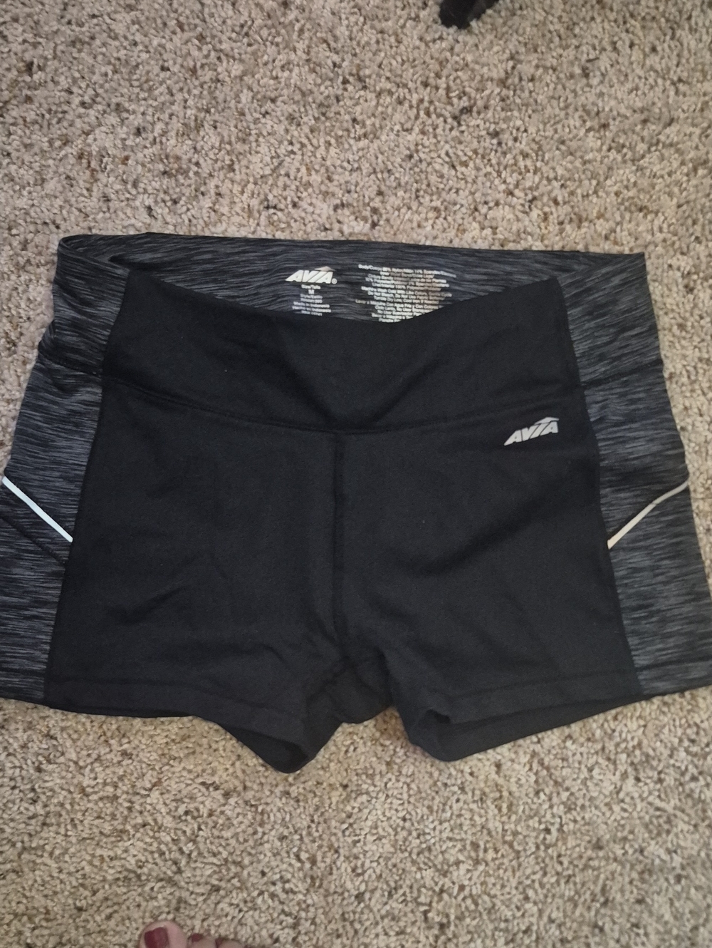 Avia Black with Heather Gray Panel Women's Bike Shorts